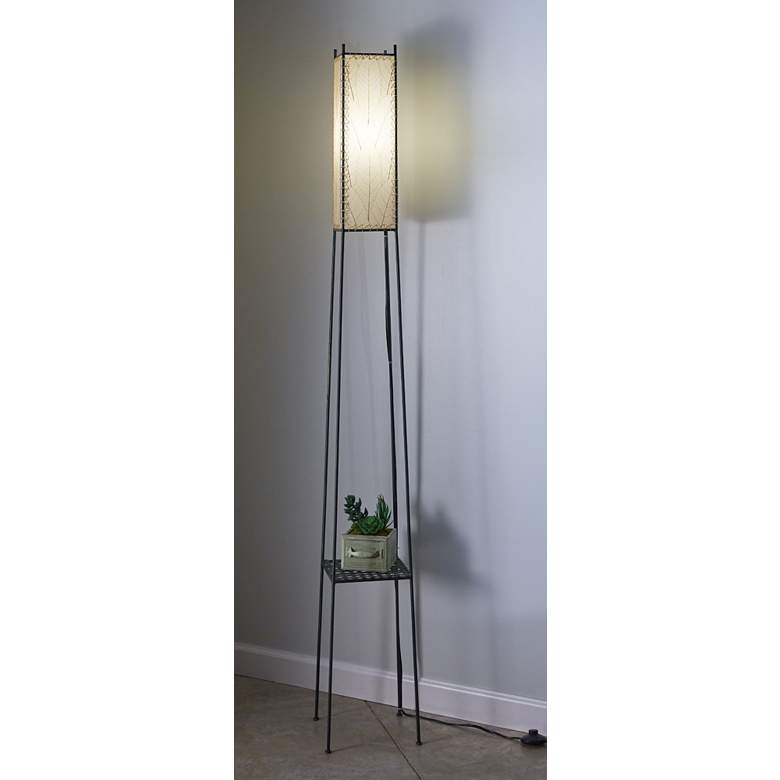 Square Shelf Giant Cocoa Leaves LED Outdoor Floor Lamp ...