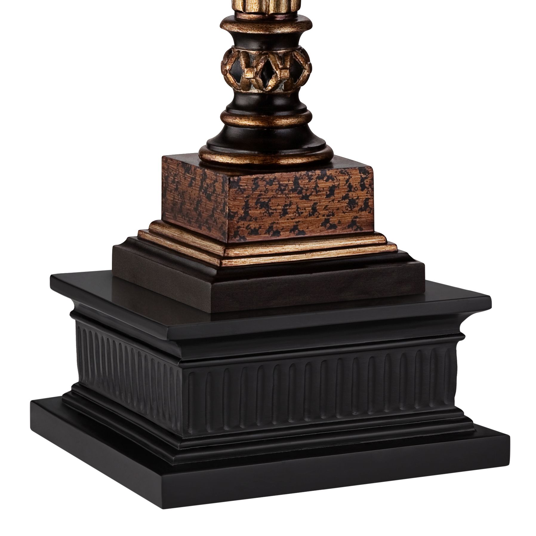 Senardo Gold Table Lamp With Black Square Riser 624M0 Lamps Plus