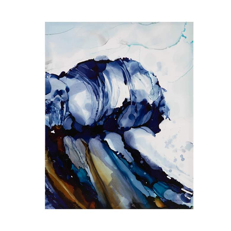 Image 3 Liquid Waves 28" High 2-Piece Gel Coat Canvas Wall Art Set more views