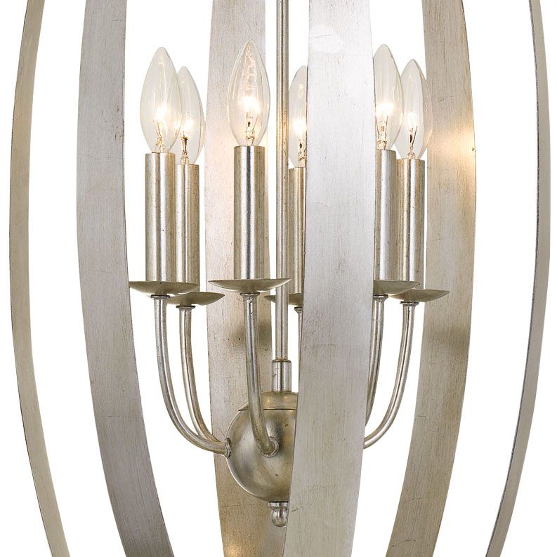 Crystorama Luna 16" Wide Antique Silver 6-Light Pendant - #62E80 ...