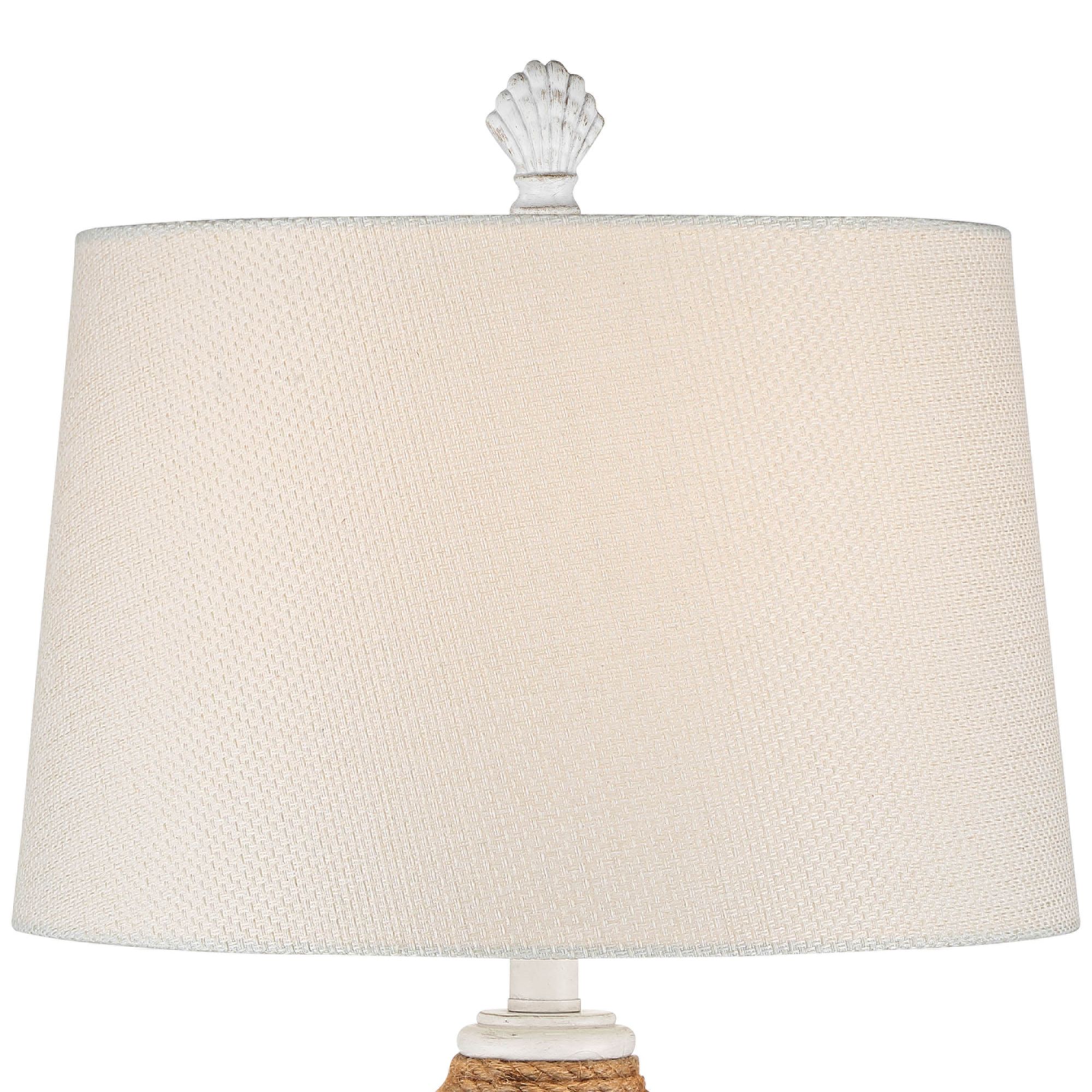 Gill Antique White Coastal Night Light Table Lamps Set of 2 62V82