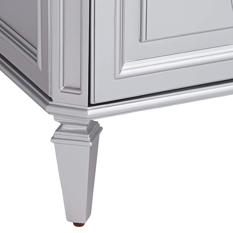 Aurora 26&quot; Wide 2-Drawer Mirrored and Silver Side Table more views