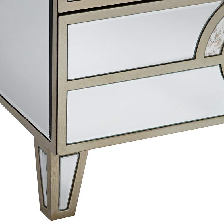 Janine 21 1/2&quot; Wide Mirrored  3-Drawer Art Deco Side Table more views