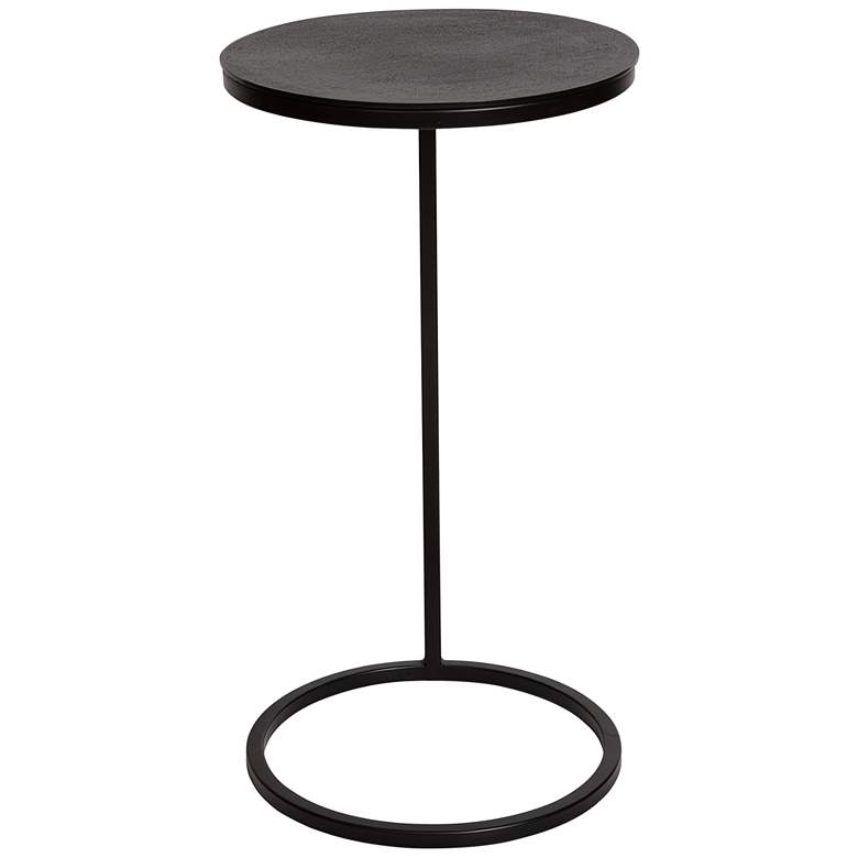 Uttermost Brunei 12 1/2&quot; Wide Aged Black and Bronze Round Accent Table more views
