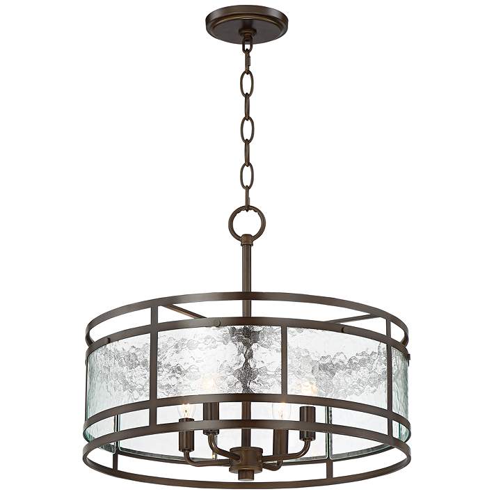 Edinger 20 Wide Textured Glass And Oil, Kitchen Chandelier Oil Rubbed Bronze