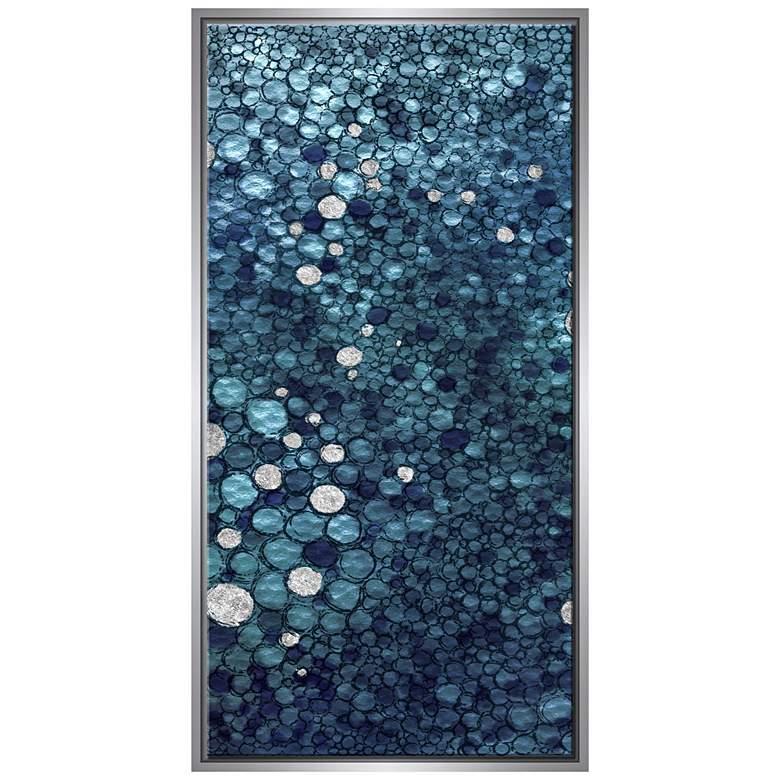 Image 3 Blue Pebble 40" High Triptych Framed Canvas Wall Art more views