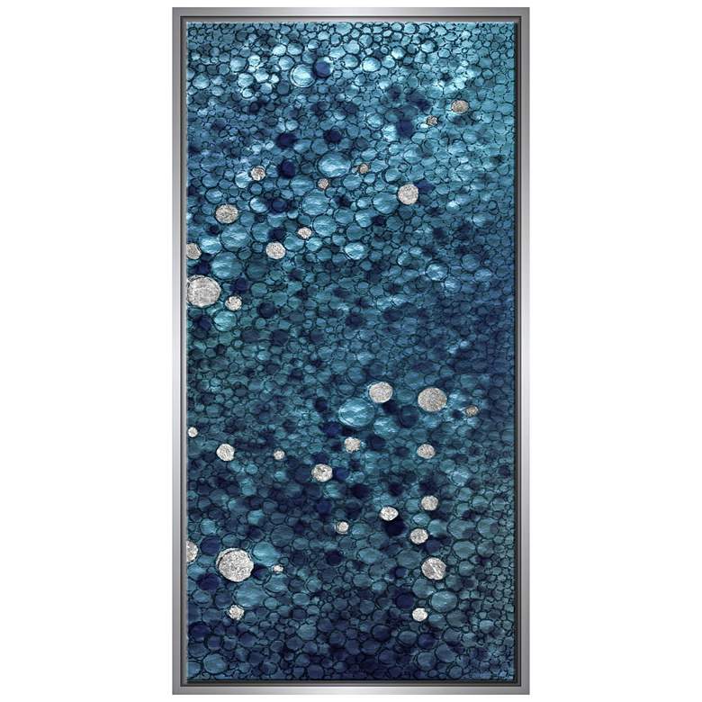 Image 4 Blue Pebble 40" High Triptych Framed Canvas Wall Art more views