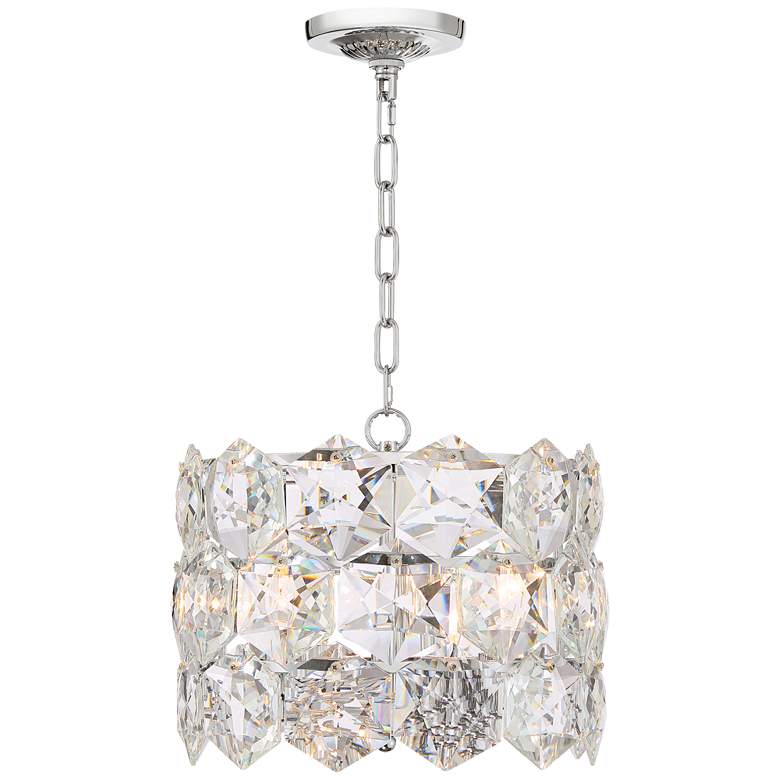 Etienne 13 1/2&quot; Wide Chrome and Crystal Pendant Light more views