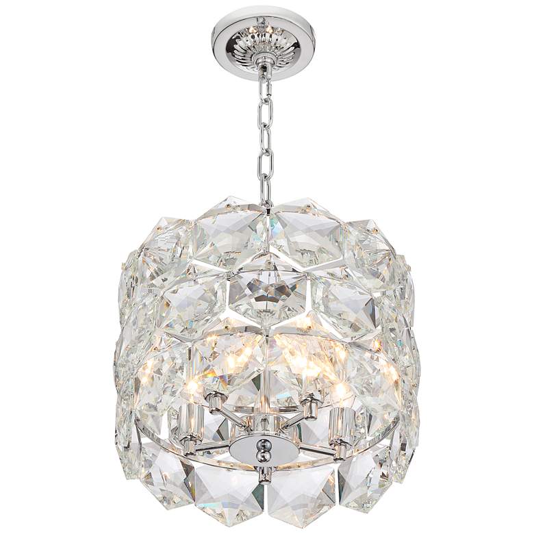 Etienne 13 1/2&quot; Wide Chrome and Crystal Pendant Light more views