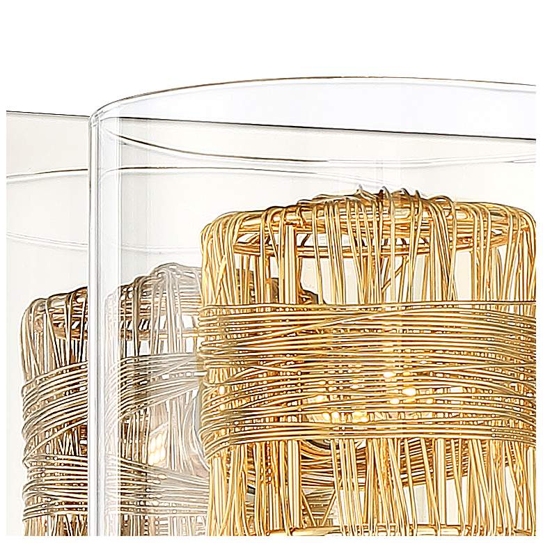 Possini Euro Wrapped Wire 5&quot; High Gold Wall Sconce more views