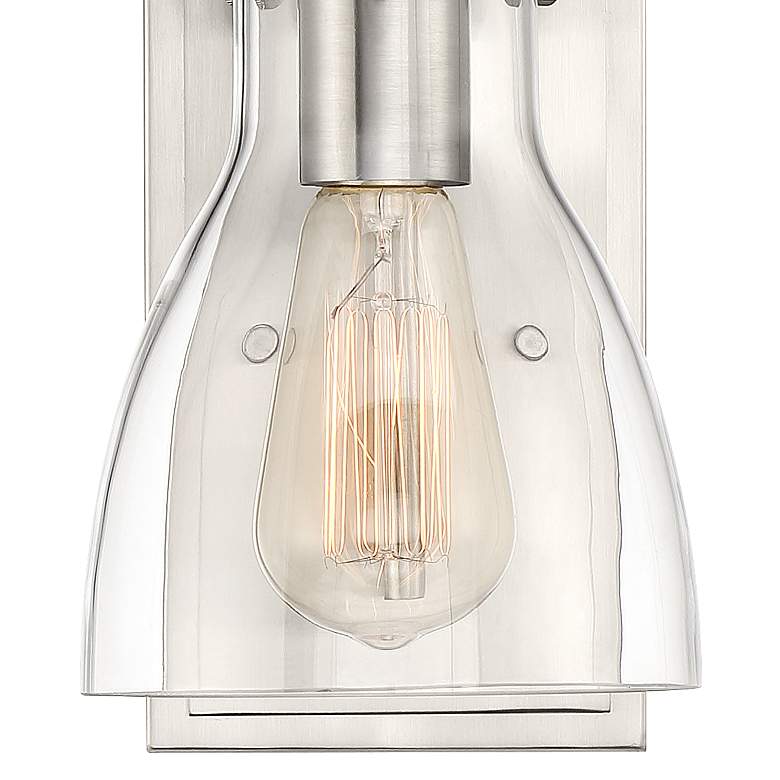 Cyn 10&quot; High Brushed Nickel and Clear Glass Wall Sconce more views