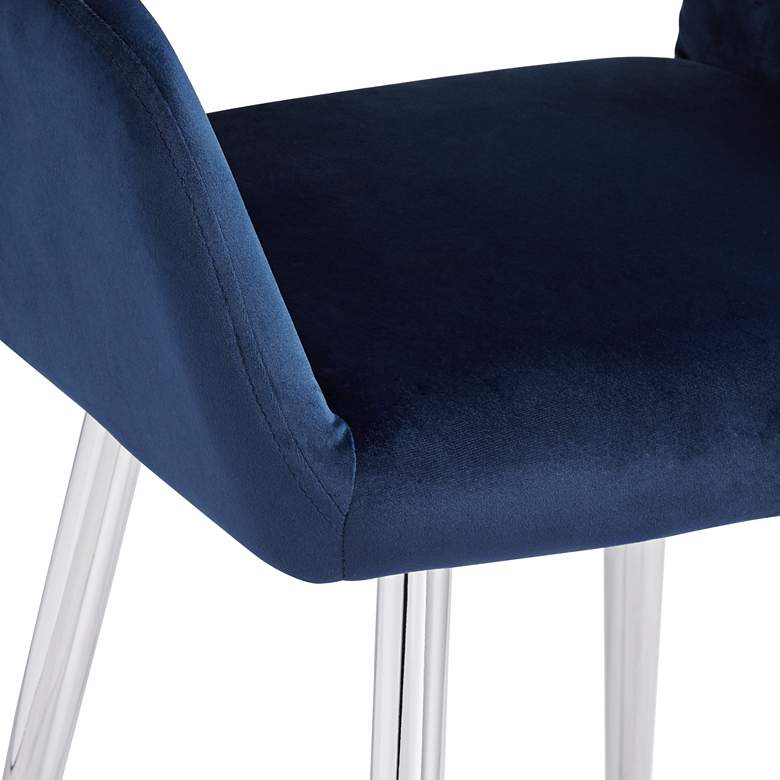 Martin Navy Blue Fabric Modern Dining Chair more views