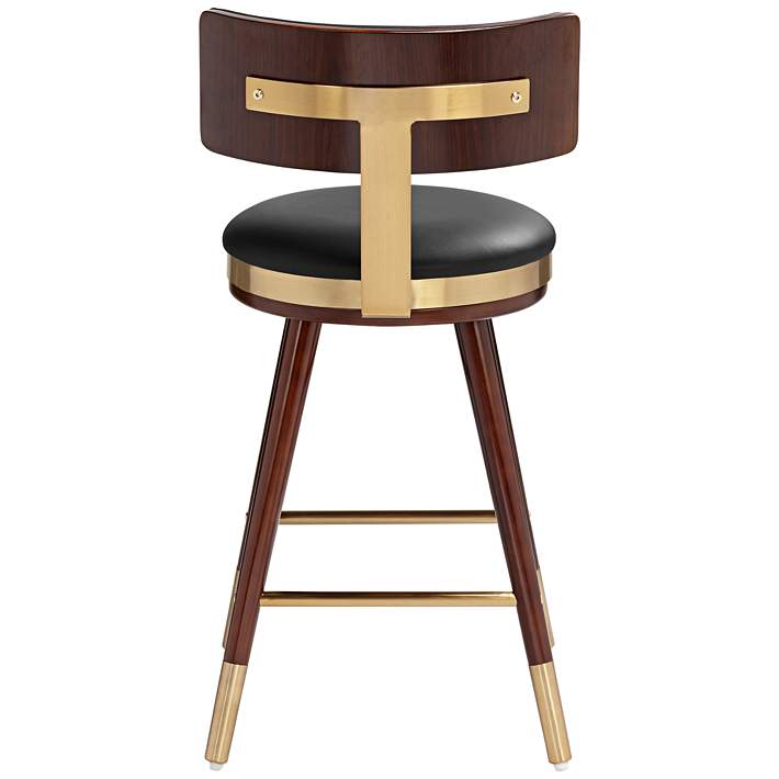 Gold Modern Counter Stool 64g33, Black And Gold Leather Bar Stools