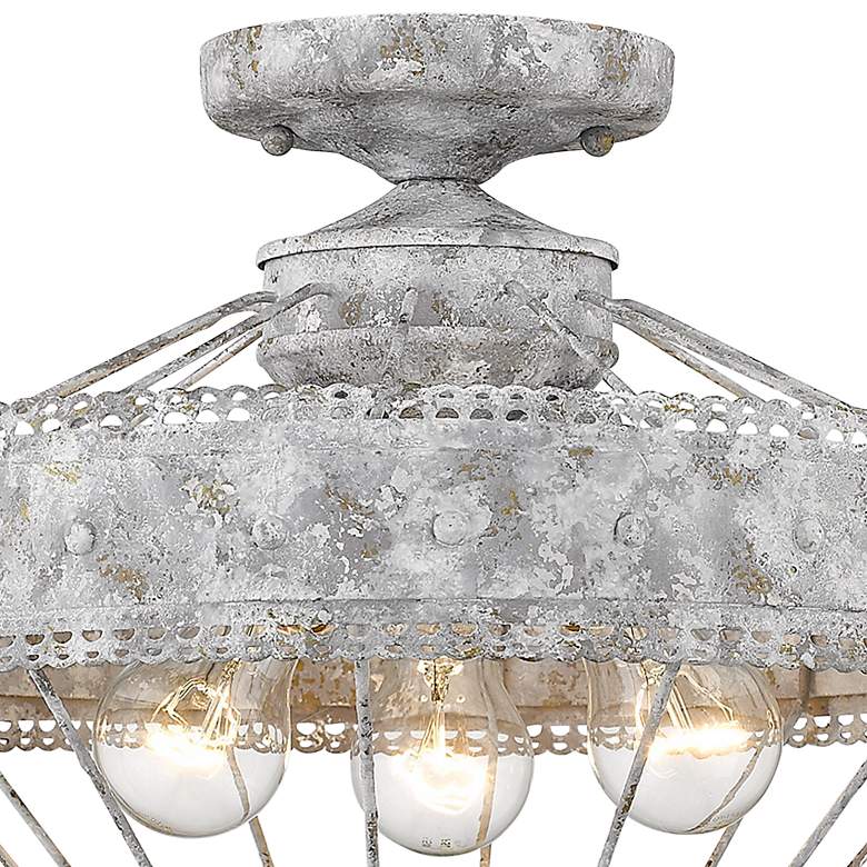 Ferris 15&quot; Wide Oyster 3-Light Ceiling Light more views