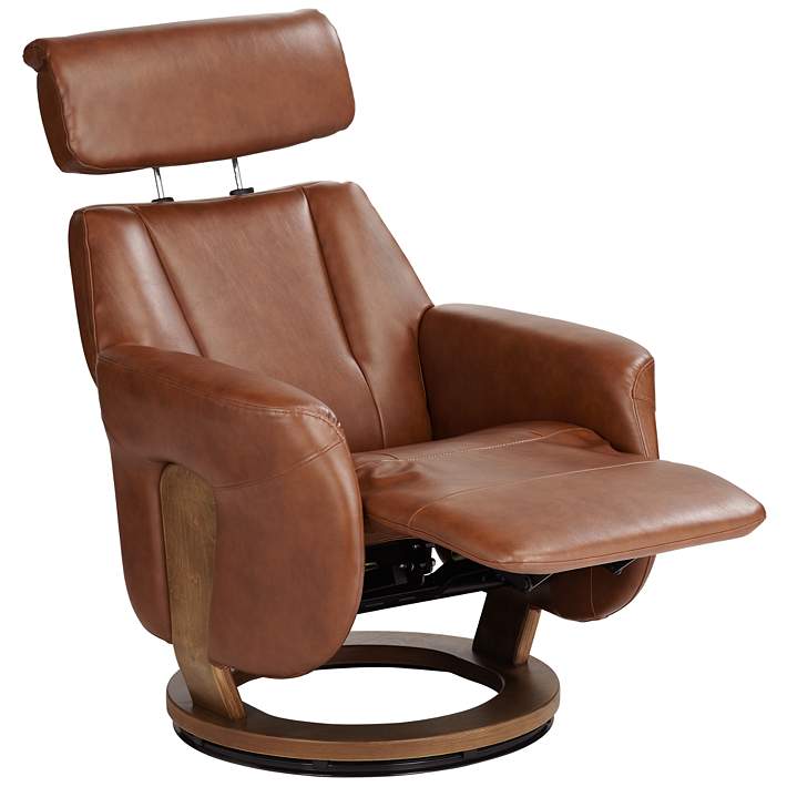 Augusta Brown Faux Leather 4 Way Modern, Faux Leather Club Chair Recliner