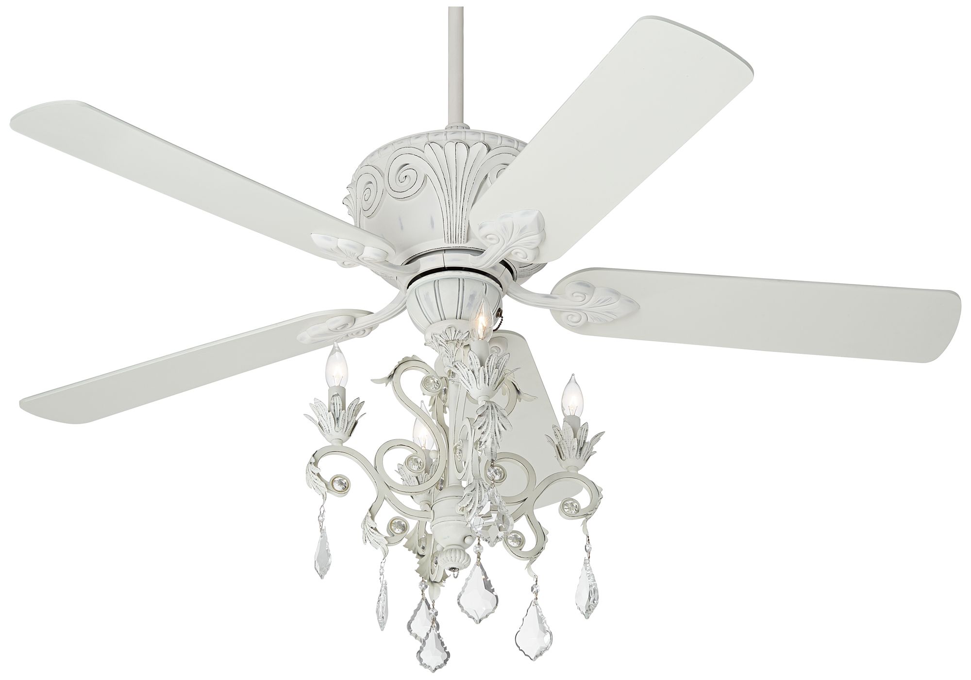 52 Casa Deville Rubbed White Chandelier Ceiling Fan 64r09