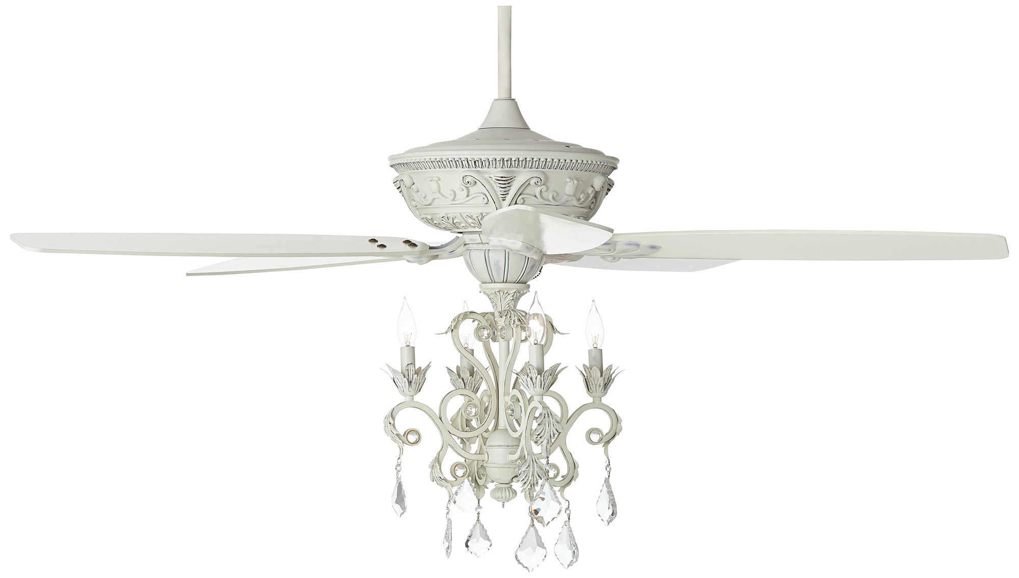 60 Casa Montego Rubbed White Chandelier Led Ceiling Fan 64r10