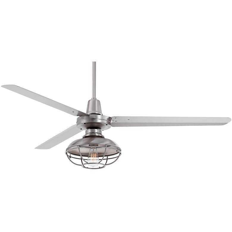 60&quot; Turbina DC Brushed Nickel Damp Outdoor LED Ceiling Fan more views