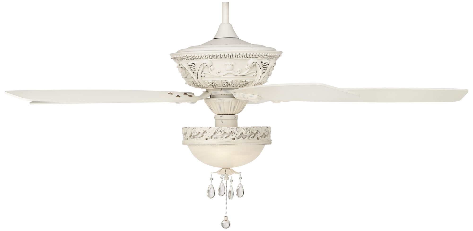 60 Casa Vieja Montego White Crystal Beaded Led Ceiling Fan