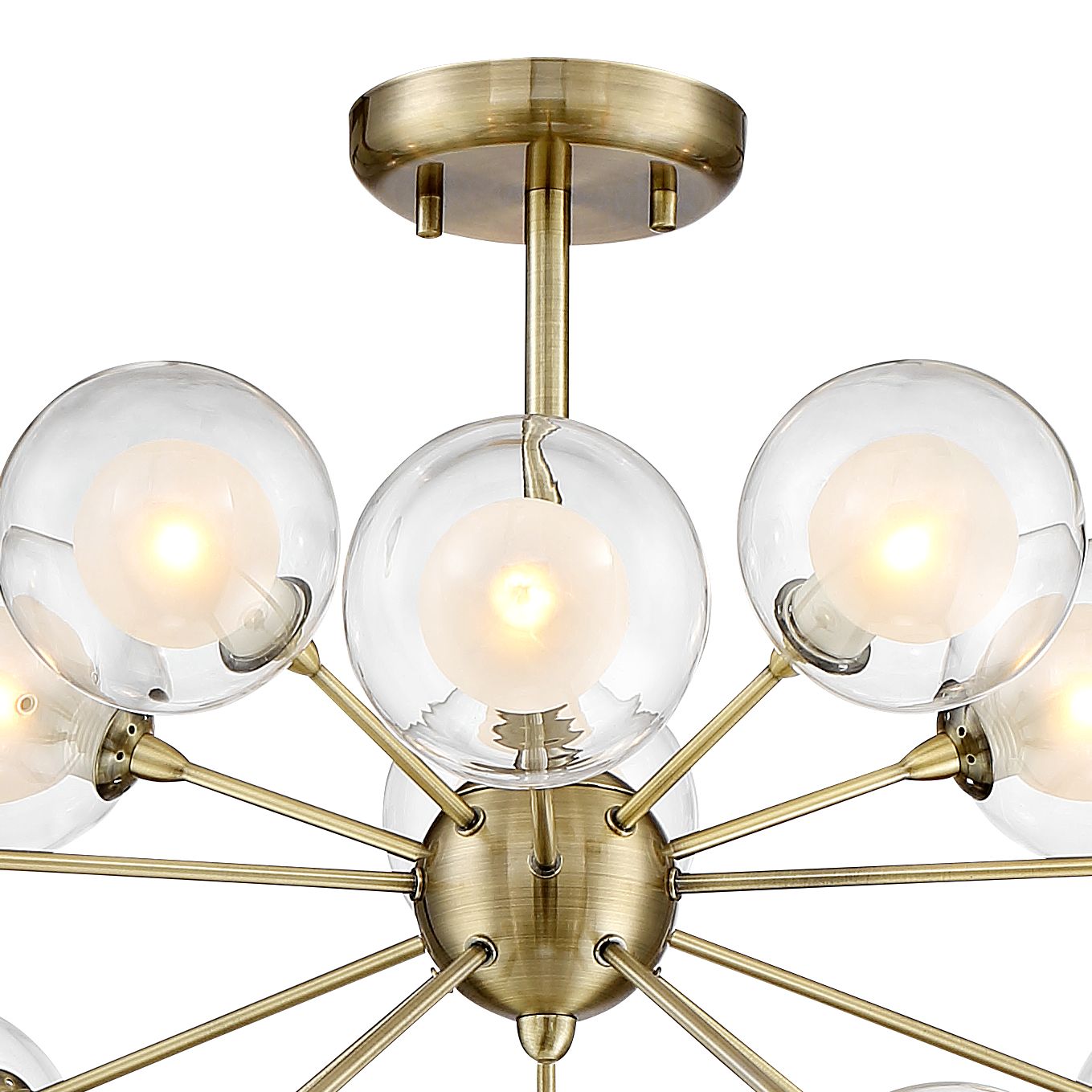 Possini Euro Design Glass And Brass 15 Light Ceiling Light