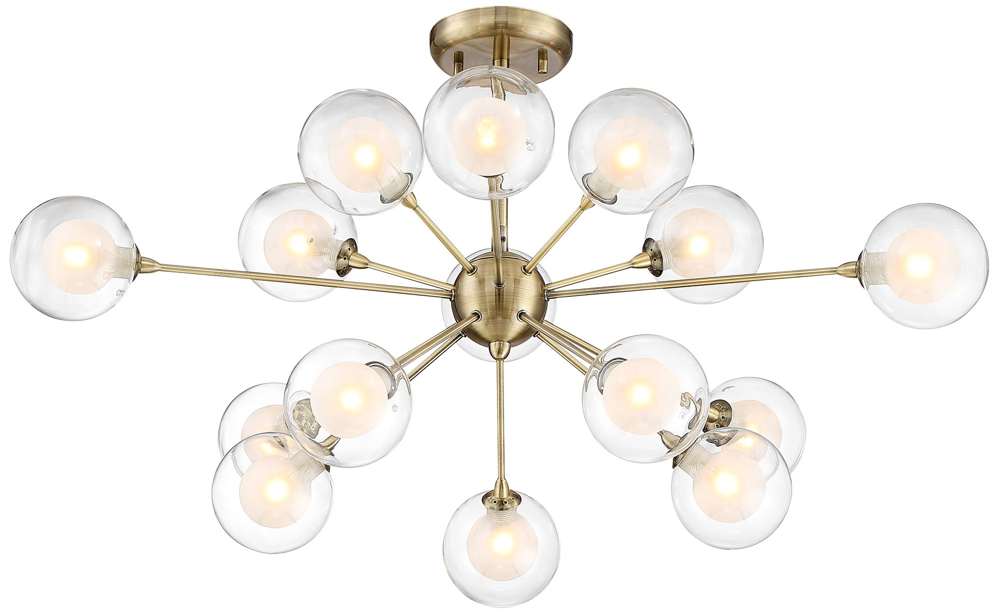 Possini Euro Design Glass And Brass 15 Light Ceiling Light