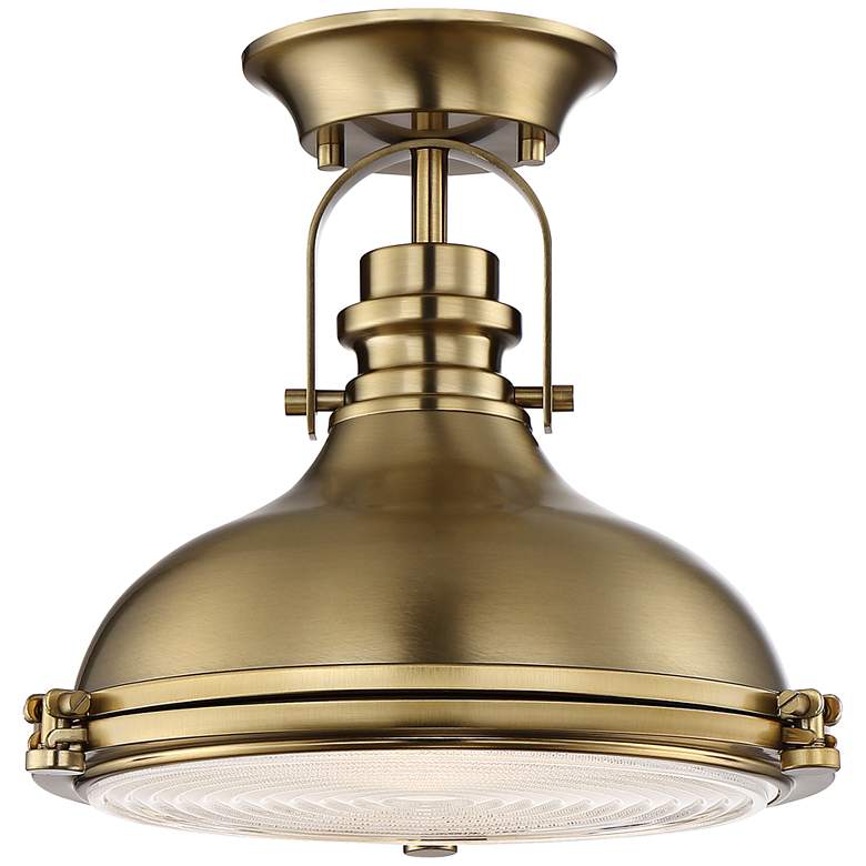 Verndale 11 3/4&quot; Wide Antique Brass Dome Ceiling Light more views