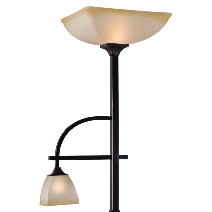 Arch OilRubbed Bronze Mother and Son Torchiere Floor Lamp 64W93