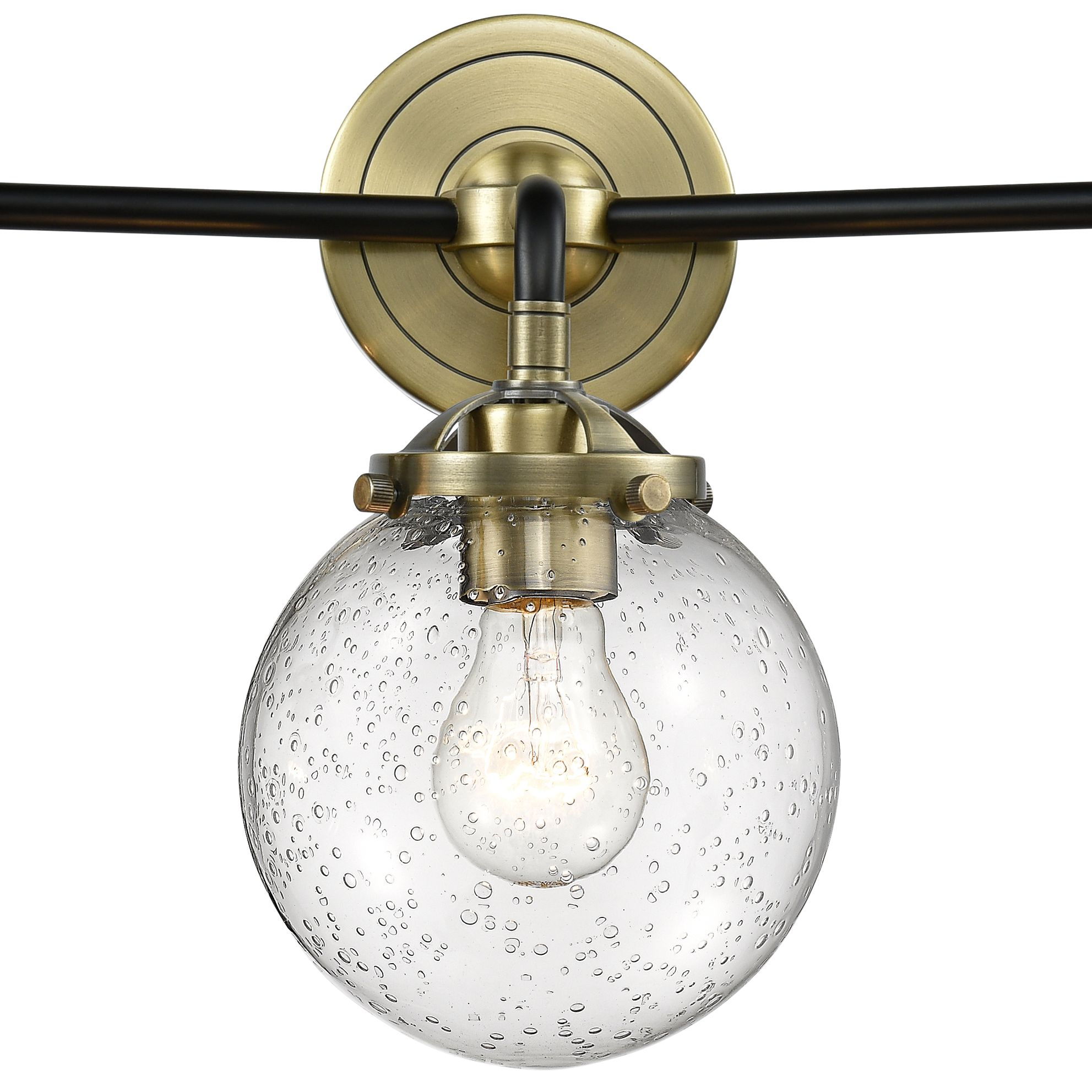 Beacon 24" Wide Black and Brass 3Light Bath Light 65G96 Lamps Plus