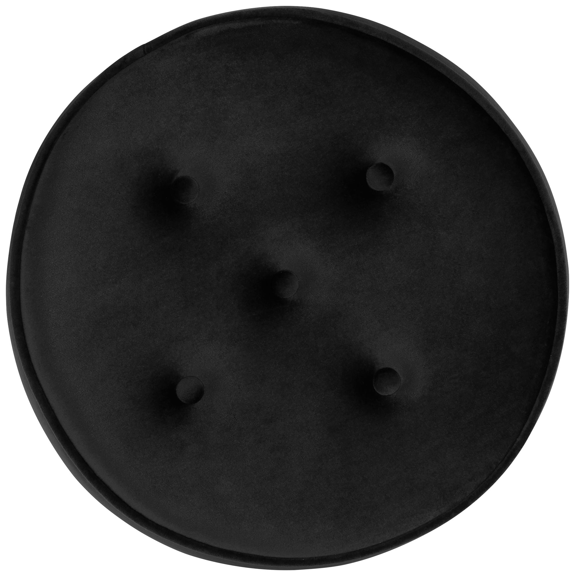 Priscilla Black Velvet Tufted Metal Round Accent Stool 65R46 Lamps Plus