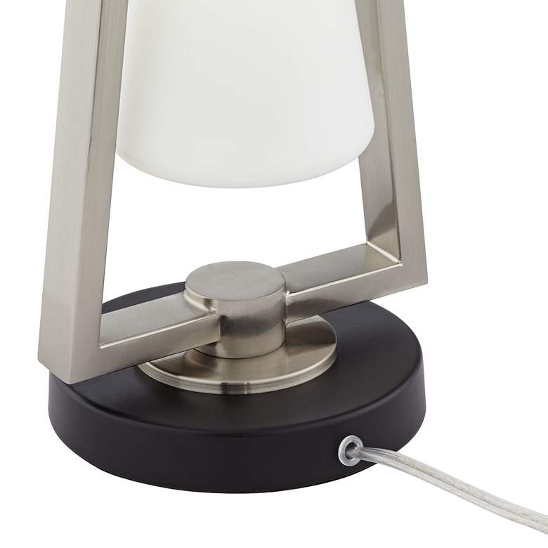 Image 4 Iso Metal and Glass Lantern Table Lamp with Night Light more views