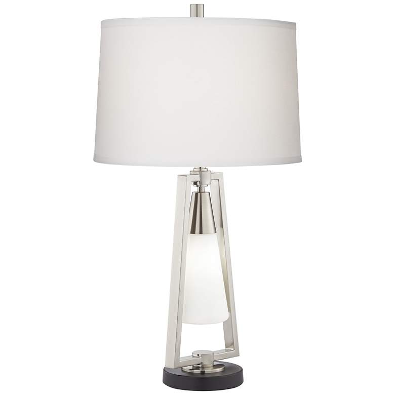 Image 6 Iso Metal and Glass Lantern Table Lamp with Night Light more views