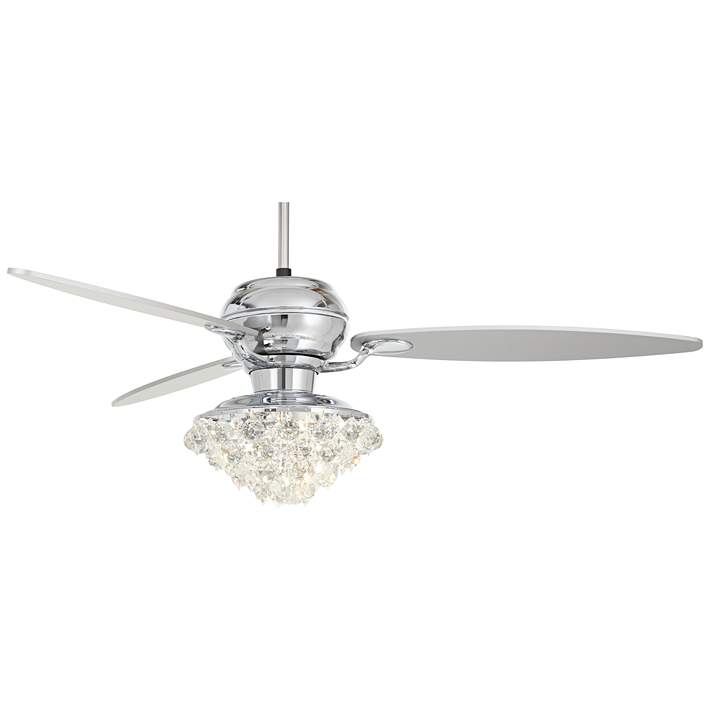 60 Casa Der Polished Chrome And Crystal Led Ceiling Fan 66e18 Lamps Plus - Deco Crystal Chrome Universal Ceiling Fan Led Light Kit