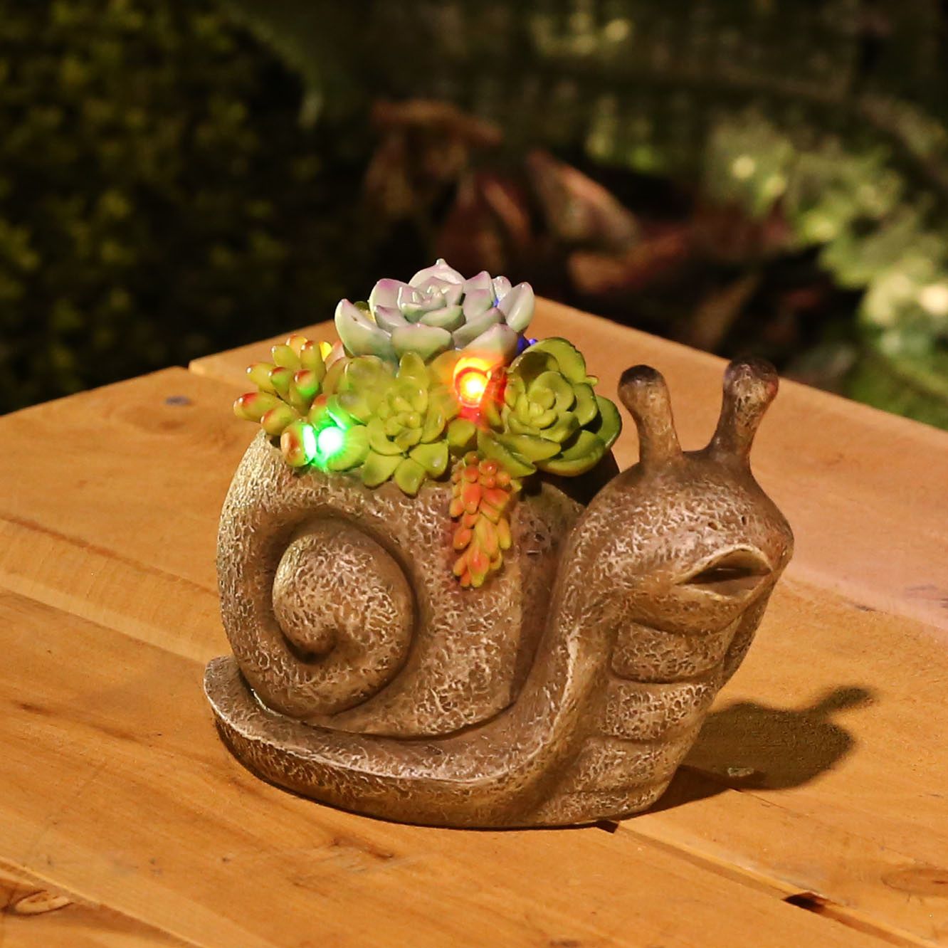 Wege & Sockelleuchten Garden Statues Snail Solar Garden Decor 10 Inch Figurines with LED Lights