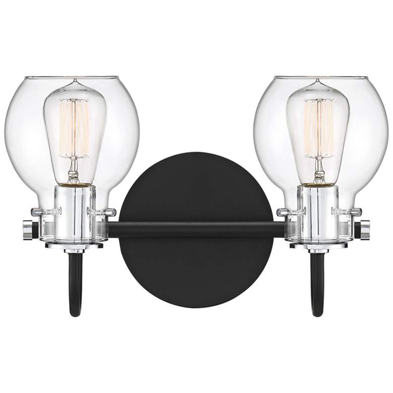 Quoizel Andrews 8 3/4&quot; High Earth Black 2-Light Wall Sconce more views