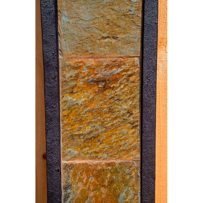 Image 7 Triptych 37" Natural Slate Modern Wall Fountain with Light more views