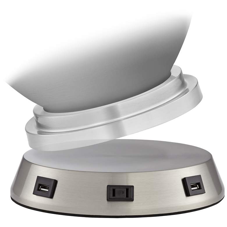 Louie Mercury Glass Table Lamp with USB Workstation Base more views