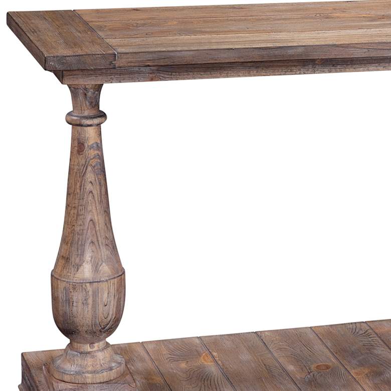 Hitchcock 54&quot; Wide Smoked Barnwood Pine Console Table more views