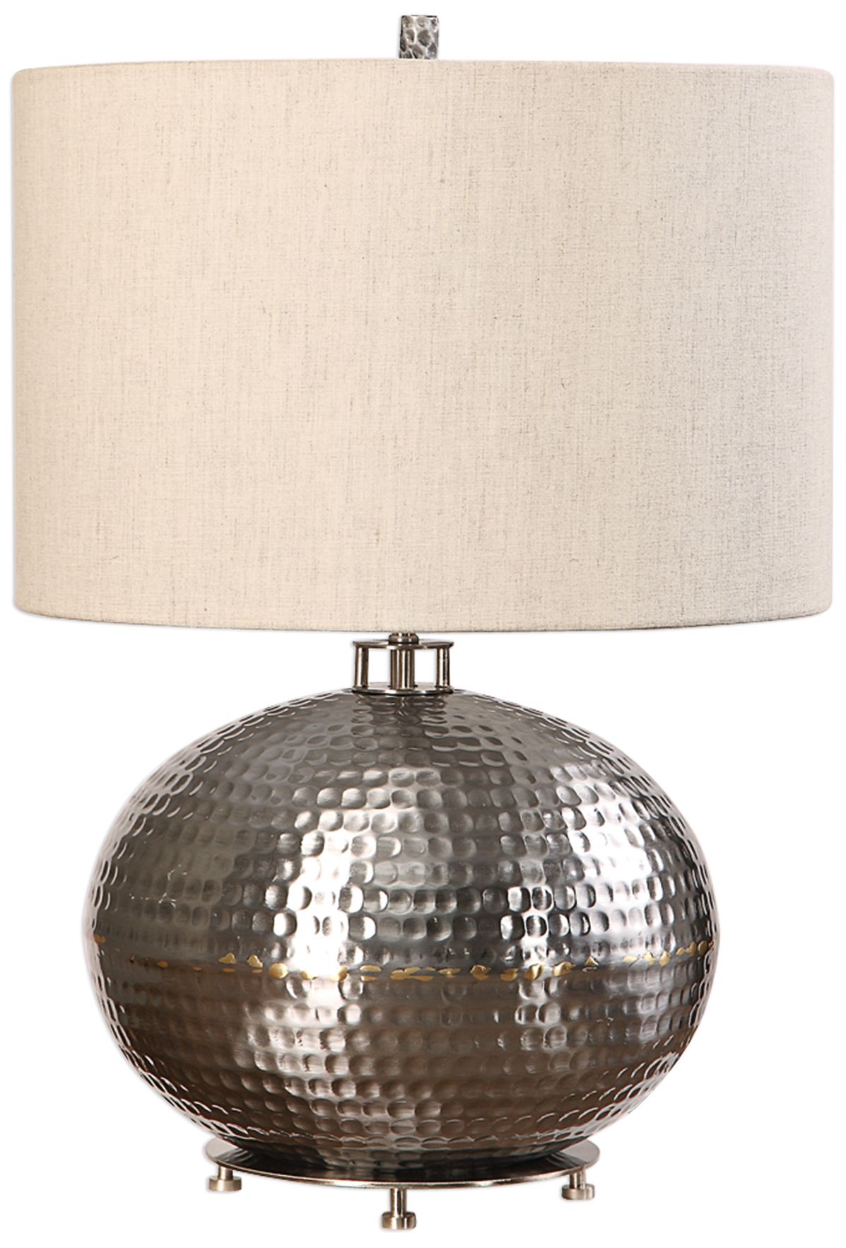 Uttermost Metis Silver Sphere Metal Accent Table Lamp ...