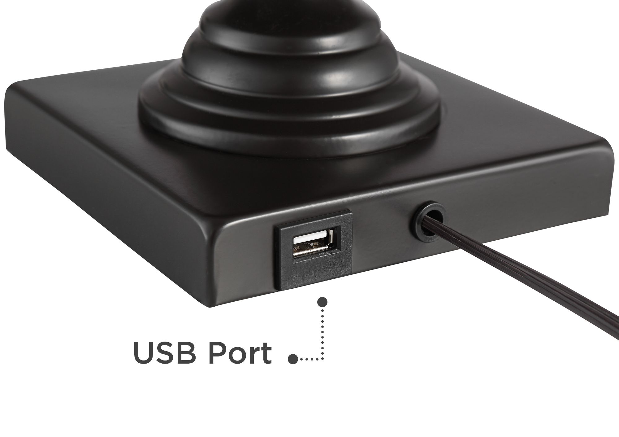 Ross Bronze Metal Table Lamps with USB Ports Set of 2 ...