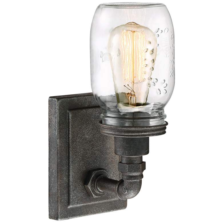 Quoizel Squire 11 1/2&quot; High Rustic Black Wall Sconce more views