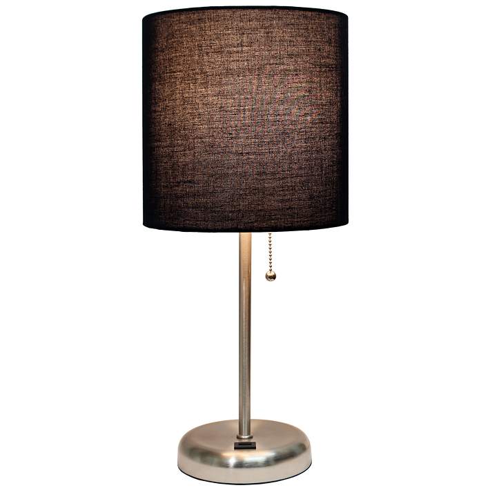High Stick Table Lamp With Black Shade, Table Lamp With Usb Port Nz