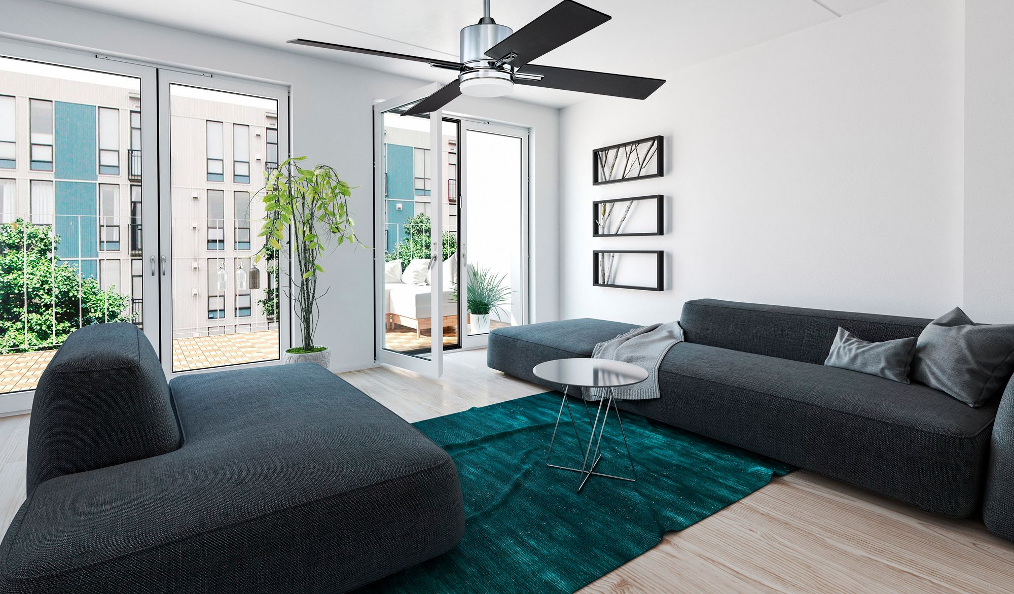 52" Craftmade Teana Brushed Polished Nickel LED Ceiling Fan 67J31