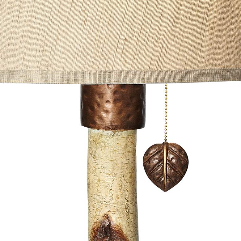 Birch Tree Natural Column Table Lamp with Pull Chain more views