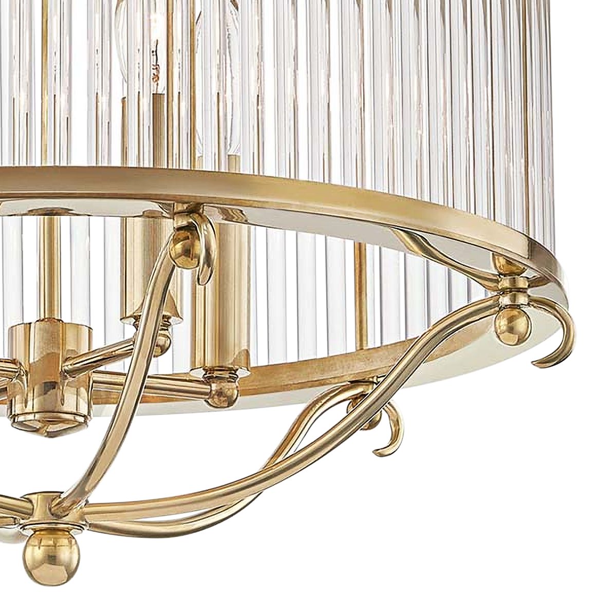 Glass No.1 19" Wide Aged Brass Crystal Rods Ceiling Light 67N11 Lamps Plus