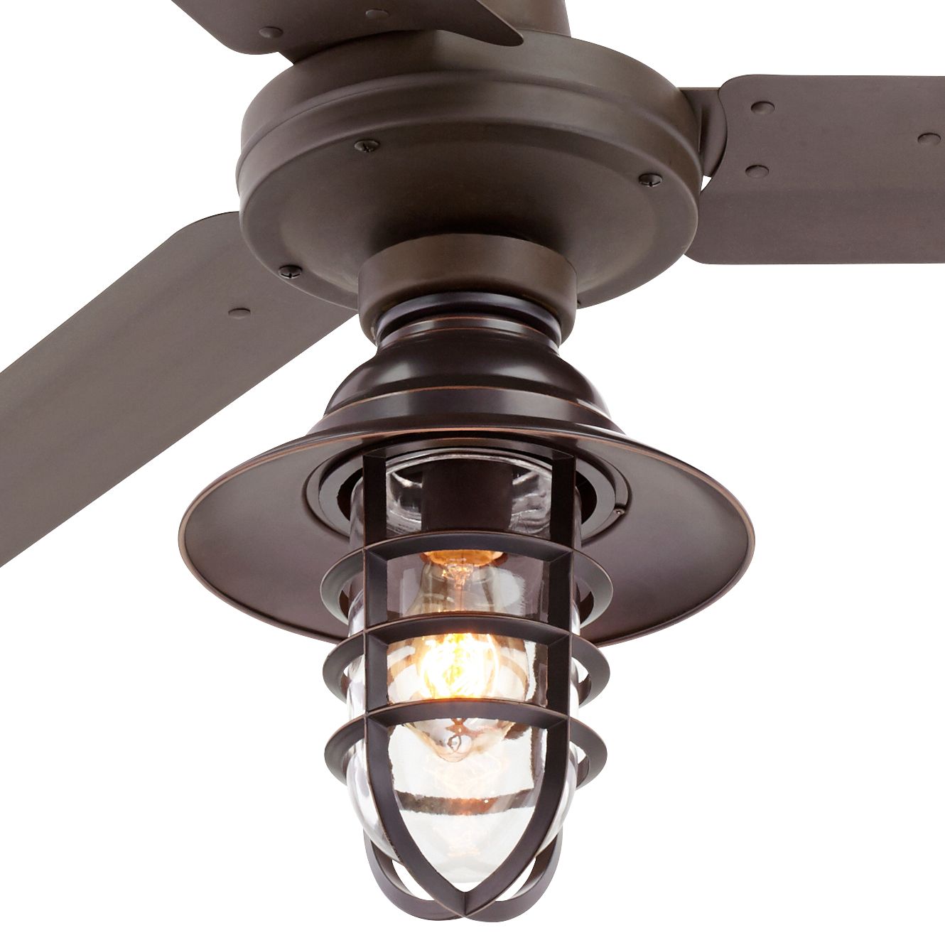 60" Turbina AC Marlowe Cage Bronze LED Outdoor Ceiling Fan ...