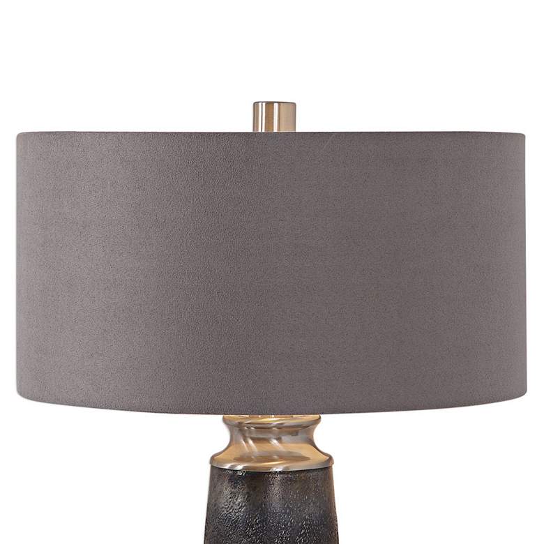 Image 4 Lolita Motted Deep Gray and Rust Copper Glass Table Lamp more views