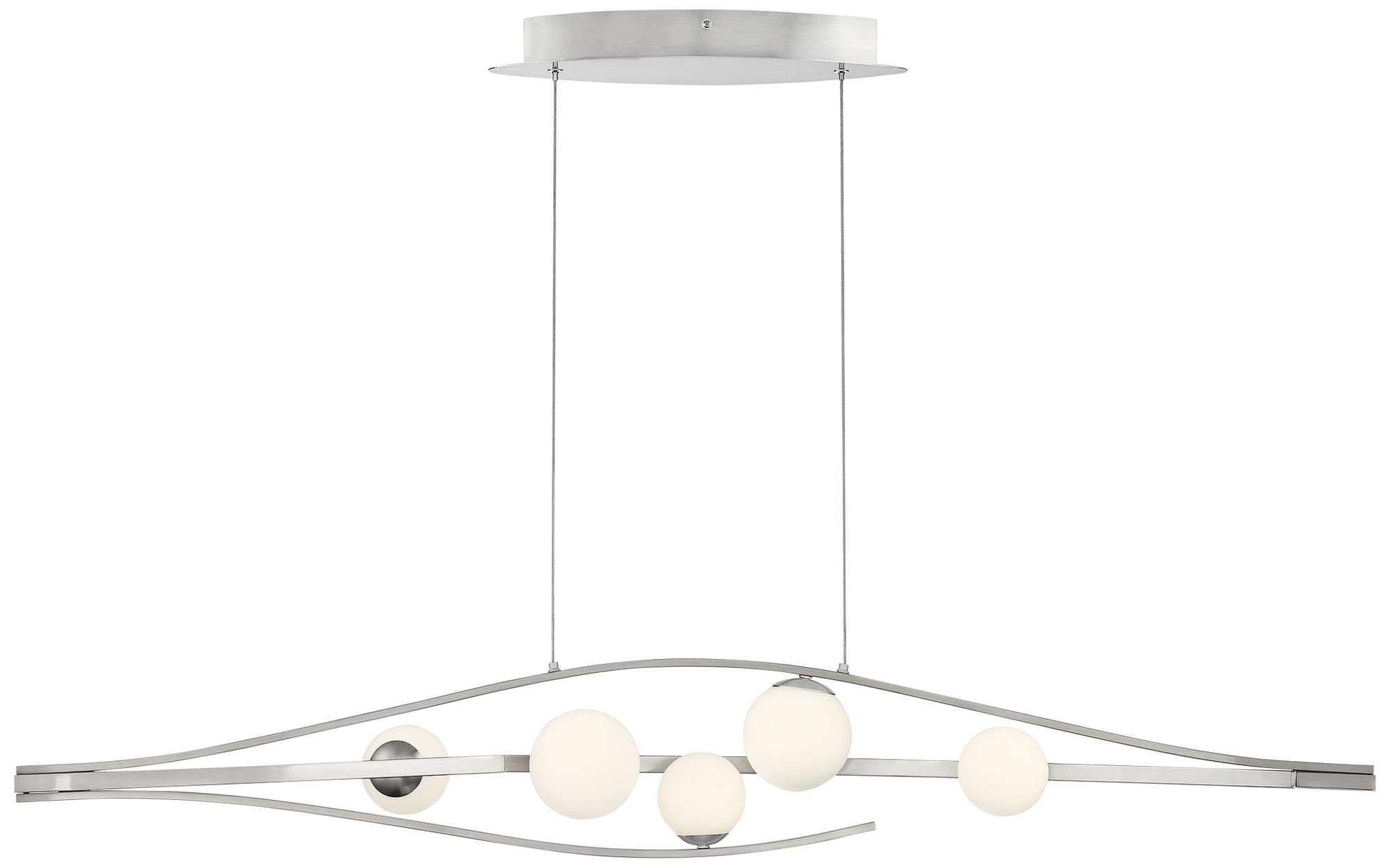 Interval 47 1/4" Wide Brushed Nickel LED Island Chandelier 67V12