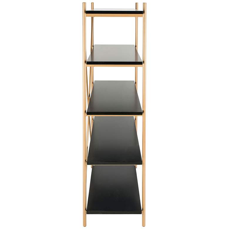 Rigby 72&quot; High Black and Gold Modern Etagere Shelf more views