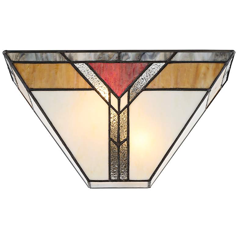 Darley 6 1/2&quot; High Art Deco Tiffany Style Wall Sconce more views