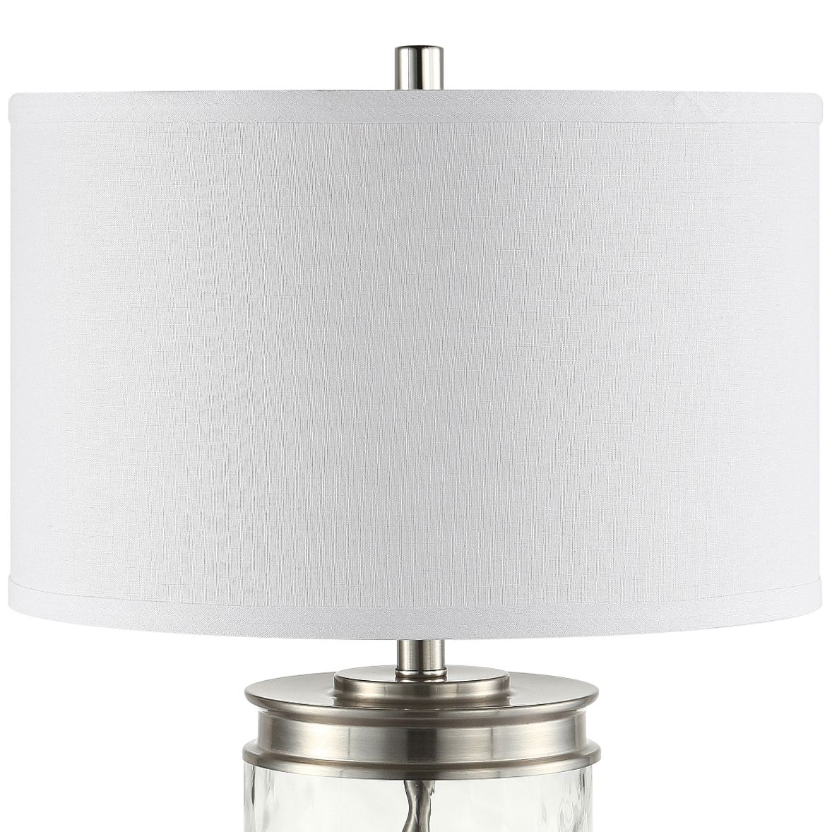 er Brushed Nickel and Water Glass Table Lamp with Outlets 68D31